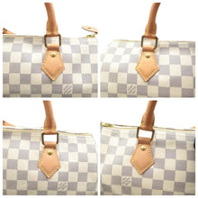 Load image into Gallery viewer, LOUIS VUITTON Speedy 30 Damier Azur Canvas Tote Bag White
