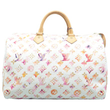 Load image into Gallery viewer, Louis Vuitton Speedy 35 Watercolor Aquarelle Satchel Bag White
