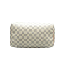 Load image into Gallery viewer, Louis Vuitton Speedy 30 Damier Azur Canvas Tote Bag White
