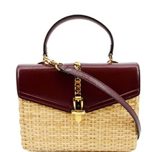 Load image into Gallery viewer, Gucci Sylvie Wicker Leather Shoulder Bag in Beige Color - Front
