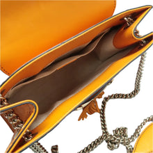 Load image into Gallery viewer, Gucci Emily Medium GG Guccissima Patent Leather Chain Shoulder Bag Orange
